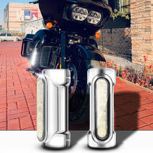 Мотоцикл шоссе бар Switchback указатель поворота белый Янтарный светодиод для победы Harley Road King/Touring модели 2024 - купить недорого