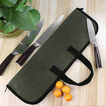 Kitchen Cooking Chef Knife Bag Canvas Roll Bag Durable Knife Holder Carrying Case Portable Kitchen Storage Pockets Organizer 2024 - buy cheap