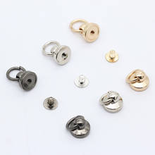 20p 9.5mm Gold Nickel Hematite Solid Metal Button O Ring Round Head Stud Screwback Leather Craft Bag Chicago Screw Nail Rivet 2024 - buy cheap