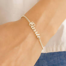 Pulseira com nome personalizado, bracelete de aço inoxidável, joias para mulheres e homens, presente de natal 2024 - compre barato