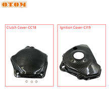 OTOM Motorcycle Clutch Cover-CC18/Ignition Cover-CI19 Carbon Fiber Black Protection Guard For KAWASAKI KX250F Off-Road Motocross 2024 - buy cheap