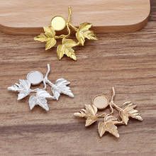 20 Pieces 40*33mm Metal Leaf Blank Tray Cabochon Bride Tiaras Making Materials Diy Jewelry Accessories 2024 - buy cheap