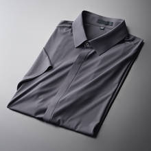 Minglu-camisas de vestir de manga corta para hombre, camisas de lujo de Color sólido, simples, de talla grande 4xl, a la moda, ajustadas, de verano 2024 - compra barato