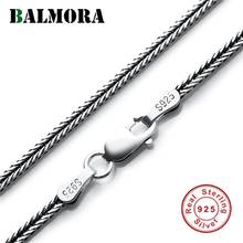 BALMORA Real 925 Sterling Silver Simple Retro Chains Necklaces for Women Men Couple Cool Snake Chain Jewelry  2.5mm 18-32 inch 2024 - buy cheap