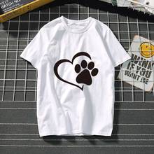 Женская футболка для Собаки Любовь графический принт летний модный топ футболки 2019 Женская Повседневная Harajuku kawaii Милая футболка одежда 2024 - купить недорого