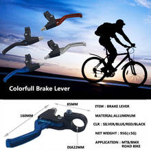 1 пара облегченных алюминиевых велосипедных тормозных ручек 2-пальцевые MTB горные велосипедные тормозные рычаги велосипеды V-Brake 4 цвета 2024 - купить недорого