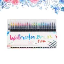 20 cores premium pintura caneta escova macia definir marcadores de aquarela caneta efeito melhor para colorir livros manga caligrafia comic 2024 - compre barato