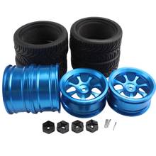 4PCS Rim and Tires with Adapter for 1/14 144001 RC Car Parts Aluminium Alloy Wheels Upgrade Parts 2024 - buy cheap