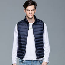 Winter New Men White Duck Down Vest Ultralight Sleeveless Vest Jacket Fashion Stand Collar Men Large Size Loose Vest 2024 - buy cheap