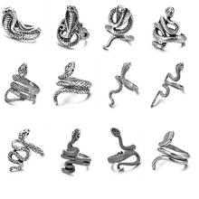 21 styles Retro Punk Snake Ring for Men Women Exaggerated Antique Siver Color Opening Adjustable Rings Rock Exaggerated Jewelry 2024 - compre barato