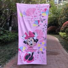 Toalla de playa y baño para niños y adolescentes, toalla de dibujos animados de Minnie, Mickey Mouse, 100% algodón, 75x150cm, regalo de cumpleaños 2024 - compra barato