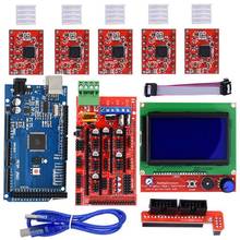 Kits de impressoras 3d rampas 1.4 mega2560 12864 controlador lcd a4988 para reprap