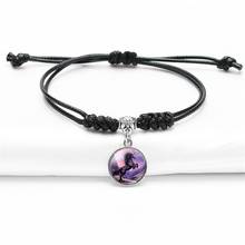 8 Colors Unicorn Love Charm Bracelets & Bangles For Woman Glass Dome Cabochon Handmade Knots Rope Budda Bracelet 2024 - buy cheap