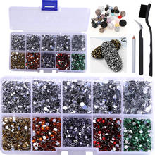 10 Grids 7500Pcs/Box Mixed Colour Crystal DIY Nail Art Rhinestones Resin Nail Stones Beads Studs Flat Back Nail Art Decorations 2024 - buy cheap