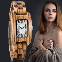 Relógio de madeira feminino bobo bird, relógio de pulso feminino simples de quartzo para mulheres 2024 - compre barato