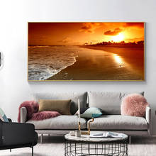 Pintura em tela moderna para parede, pôster e impressões, arte de parede para sala de estar, pôster na praia, paisagem marítima 2024 - compre barato