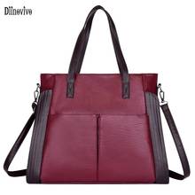 Diinovivo Classic Women Handbag Soft PU Leather Shoulder Bag Female Large Capacity Tote Bag Big Pocket Design Women Bag WHDV1792 2024 - buy cheap