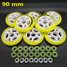 Free shipping speed skate wheel  90 mm wheel 85A yellow wheel 2024 - buy cheap