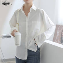 Camisa de seda satinada con botones para mujer, blusa Vintage Y2k de manga larga, ropa de calle holgada, color blanco, Primavera, nueva moda, 13153 2024 - compra barato