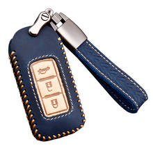 Car Handmade Leather Key Case  Key Cover Chain  For Mitsubishi Outlander Lancer 10 Pajero Sport EX ASX Colt Grandis L200 2024 - buy cheap