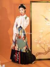 2021 восточные элегантные династии Мин ханьфу Древние Традиционные китайские женские элегантные ханьфу одежда Феи сценический народный танцевальный костюм 2024 - купить недорого