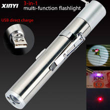 3in1 USB Rechargeable LED Flashlight High-quality Powerful Mini LED Torch Waterproof Design Penlight Hanging With Metal Clip 2024 - buy cheap