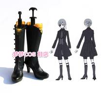 Anime Black Butler Kuroshitsuji-zapatos de Cosplay, botas de Cosplay de Ciel malvado Phantomhive, con cremallera, para fiesta de Carnaval y Halloween, tacones 2024 - compra barato