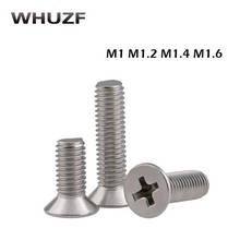 100pcs/Lot GB819 M1/M1.2/M1.4/M1.6 304 Stainless Steel flat head cross Countersunk head screw 2024 - buy cheap