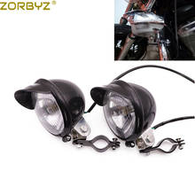 ZORBYZ Motorcycle Black/Chrome Passing Spot Fog Light With Roll Cage Guard Bar Tube Mount Bracket Clamp For Harley Honda Yamaha 2024 - buy cheap