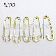 3 pares de pendientes de circón para mujer, aretes con forma de broche de color dorado, joyería de circón, pendientes para mujer 51025 2024 - compra barato