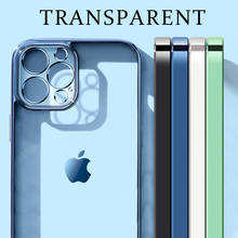 Capa de silicone transparente para iphone, capas quadradas da moda para iphone 12, mini, 11 pro, max, xs, x, xr, se 2020, 7, 8 plus, 6s, 6 2024 - compre barato