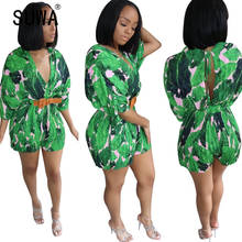 Deep V Neck Long Sleeve Green Jumpsuits Sexy Tight Club Party Lady Fashion Sheath Playsuits 2024 - buy cheap