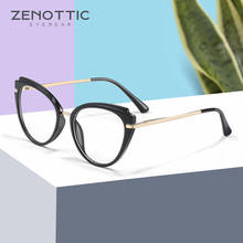 Lentes de óculos olho de gato zenottico, armação para mulheres óculos anti-luz azul 2024 - compre barato