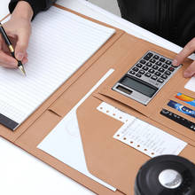 Carpeta multifuncional A4, gerente de negocios con calculadora portátil, suministros de oficina de cuero 2024 - compra barato