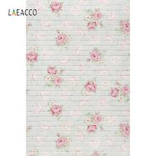 Laeacco-fotofone para crianças recém-nascidas, fotografia, parede, tijolo, flores, planos de fundo, aniversário, zona fotochamada, bebê 2024 - compre barato