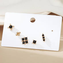 2021 New Korean Simple 5 Pcs/Set Asymmetry Stud Earring For Women Fashion Zircon Gold Color Female Jewelry Valentine Gifts 2024 - buy cheap