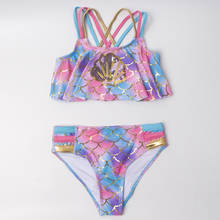 Conjunto de Bikini de varios estilos para niñas, traje de baño de escamas de pescado, Bikinis de verano para niñas, Bikini Infantil 2021 2024 - compra barato