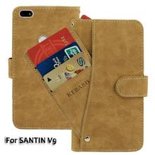 Leather Wallet SANTIN V9 Case 5.5" Flip Retro Luxury Front Card Slots Cases Cover Business Magnetic Phone Bags 2024 - buy cheap