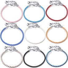 TOGORY Fashion 9 Colors Leather Chain Charm Bracelets Fits Brand Bracelet DIY For Women Jewelry Accessories 2024 - buy cheap