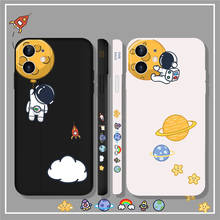 Liquid silicone Astronaut spaceship frame Phone case for iphone 12 Pro Max 11 Pro Max 12MiNi 7 8 Plus X XS Max XR SE 2020 cover 2024 - buy cheap
