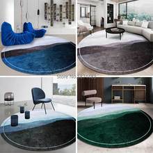 Fashion Modern New Chinese Style Gradient Ink Painting Living Room Bedroom Hanging Basket Chair Round Floor Mat Carpet 2024 - buy cheap