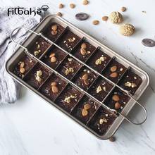 Filbake Brownies Nonstick Tray Baking Pan Built-In Slicer Bakeware Brownie Cake Mold Pans With Dividers Home DIY Baking Mould 2024 - buy cheap
