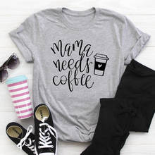 Футболка женская хлопковая с графическим принтом, повседневная забавная рубашка в подарок для мамы, модная одежда, большие размеры, кофе 2024 - купить недорого