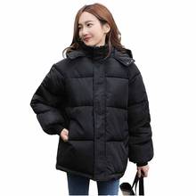 Fashion Short Winter Jacket Women Casual Warm Solid Hooded Parka Cotton Coat Student Dig Size Loose Short Padded Jackets KW386 2024 - buy cheap