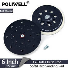 POLIWELL 6 Inch 150mm Back-up Sanding Pad M8 Thread for Hook and Loop Sanding Disc Dust Free Grinding Pads Festool Sander Pad 2024 - buy cheap