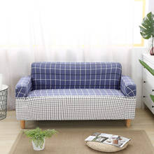 Funda de sofá a cuadros para sala de estar, cobertor elástico para cojines de sofá, manta de decoración para el hogar, moderna 2024 - compra barato