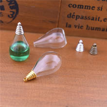 5set hollow glass drop vase with cap set glass vials pendant glass bottle jewelry pendant globe jewelry findings 2024 - buy cheap