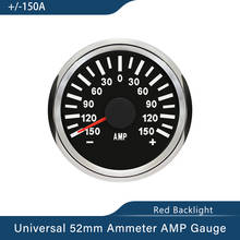 Calibre impermeável do ampère do amperímetro de 52mm +/-150a com sensor atual com luz de fundo vermelha para o barco 12v 24v do carro 2024 - compre barato