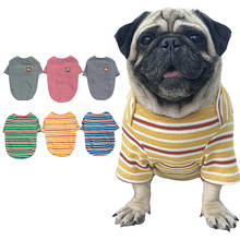 Leisure Pet Dog Clothes French Bulldog Pet Shirt Cotton Clothing For Dogs Costume Striped Puppy Pug Dog Vest Shirts Ropa Perro 2024 - buy cheap