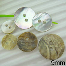 Botones de costura de concha Natural de 9-25mm, mopa de nácar de Color, accesorios de costura de botón de concha redonda, 2 agujeros, 50 Uds. 2024 - compra barato